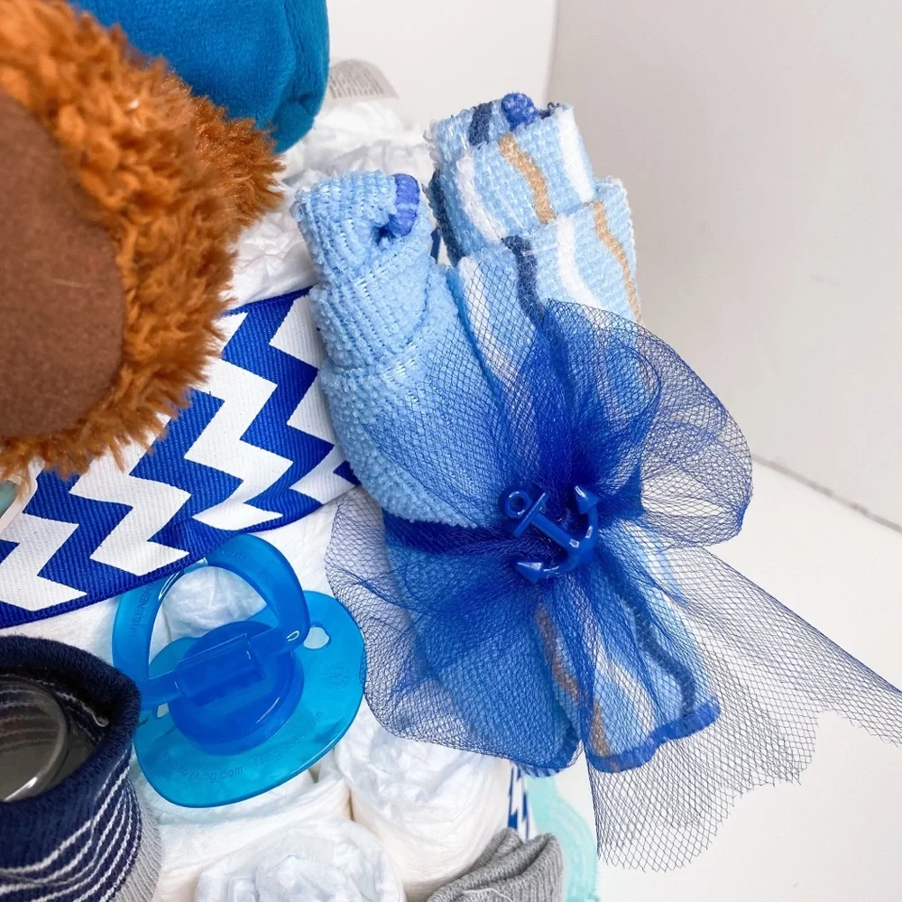 Fisherman Diaper Cake, Nautical Themed